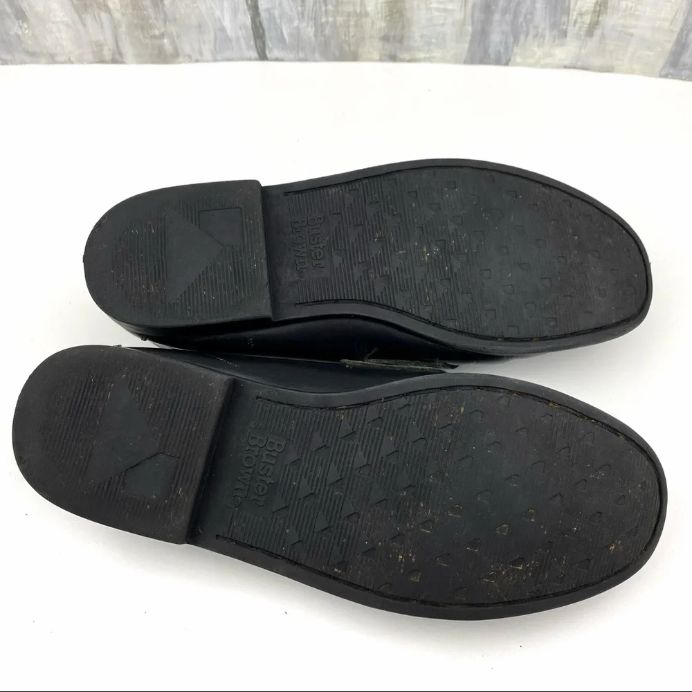 Y2K Vintage Buster Brown Black Leather Penny Loafers Slip On Casual Dress Shoe 3